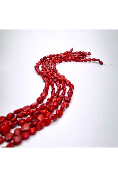 Yüksel Boncuk Natural Stone Coral Unshaped String