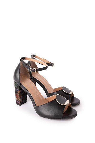 Gondol Pantofi cu toc de damă din piele naturală colorați - Ast.4255