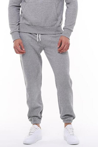 BayBayan Ανδρικό γκρι χοντρό βαμβακερό παντελόνι φόρμας