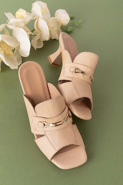 Gondol Genuine Leather Women's Thin Heeled Slippers - ast.6127