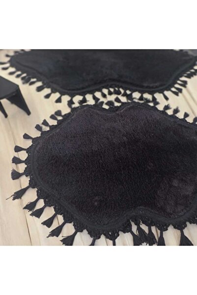 ALTUN CARPET 2 Συσκευασία Πατάκι μπάνιου με βελούδινο πομπόν με κρόσσια - 70x120+50x80