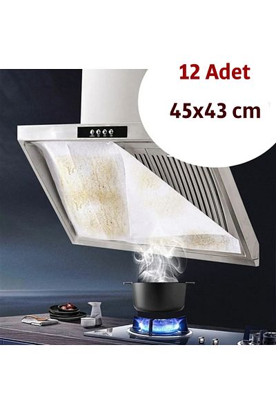 Streak 12 Pieces Hood Aspirator Protective Filter 45X43Cm Oil Absorber Kitchen Anti-Smoke Interlining Paper