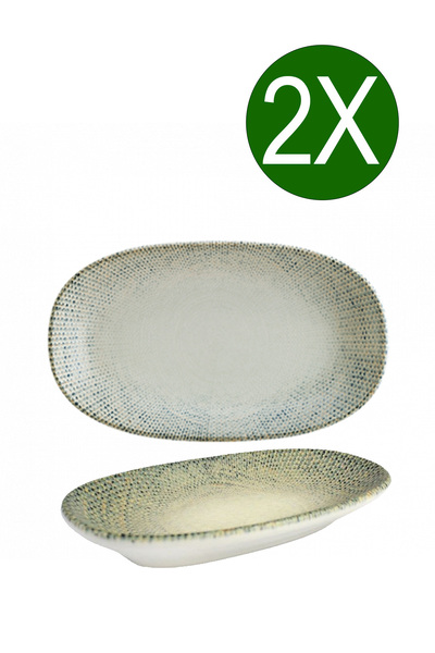 Bonna Porselen Gourmet Oval Kayık Tabak 15*8.5 cm 2'li Set S-MT-SWYGRM15OKY
