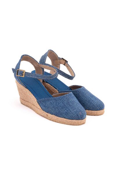 Star Tombis Espadrile din paie de in lucrate manual - lucrare manuală reală, toc cu bandă la gleznă cu toc deschis