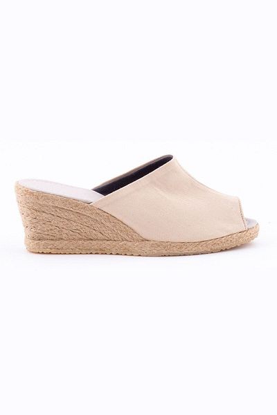 Star Tombis Beige Linen Casual Slippers - Wicker Handcrafted, Real Handmade, Handmade