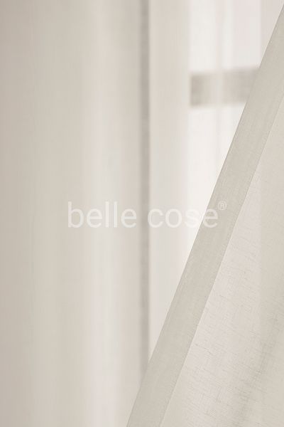 Belle Cose Sirius Linen Look - Plain Tulle Curtain, No Pleats, Cream