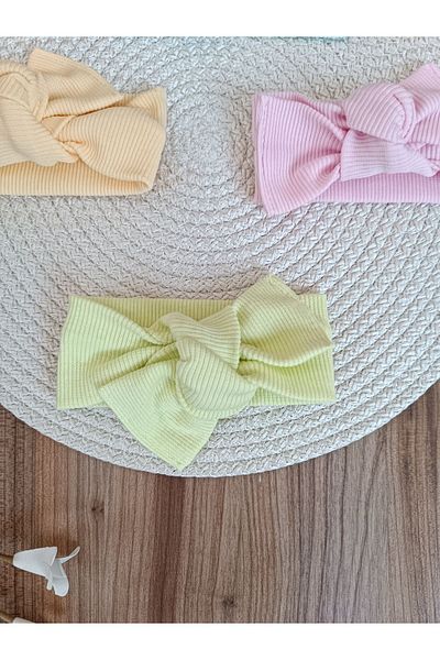 Bebella Baby Girl Child Set of 4 100% Cotton Bow Bandana - Hair Bandana Gift