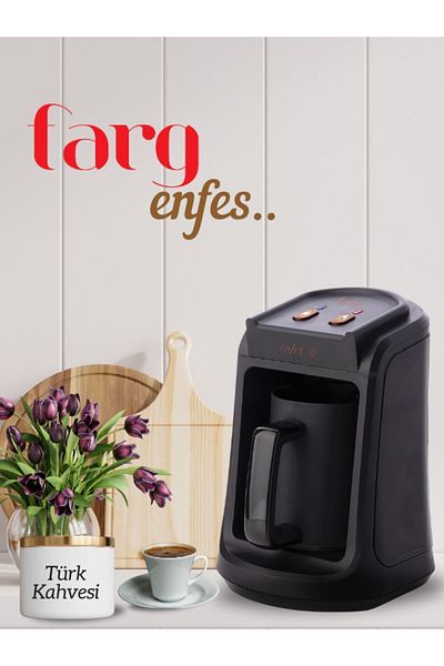 Farg Enfes Epa-1110 - Ember Cooking, Black and Copper Turkish Coffee Machine