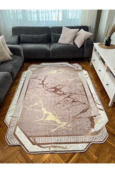 YTR HOME Dijital Baskı Yıkanabilir Kaymaz Taban Dekoratif Salon Mutfak Halısı...