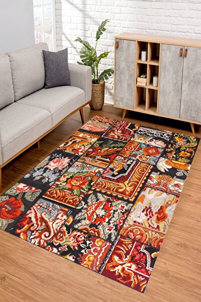 YTR HOME Dijital Baskı Yıkanabilir Kaymaz Taban Dekoratif Salon Mutfak Halısı...