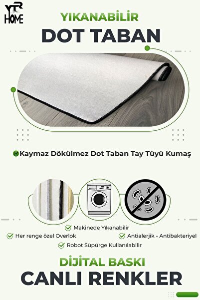 YTR HOME Digital Printed Non-Slip Based - Washable Carpet Runner for Living Room and Kitchen