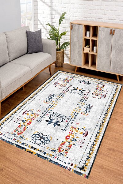 YTR HOME Dijital Baskı Yıkanabilir Kaymaz Taban Dekoratif Salon Mutfak Halısı...