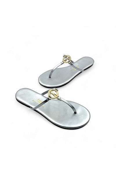 Tkees Buckle Flip Flops Silver Women's Slippers