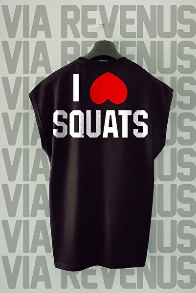 Vordevia Volim čučnjeve - Nazad Štampano Sport T-shirt, Bez rukava