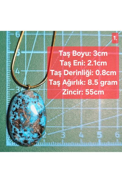 Singincraft İran Nişabur Turkuaz (FİRUZE) Taşı- Doğal Taş Kolye -10- (EL YAPIMI TASARIM ÜRÜNLER)