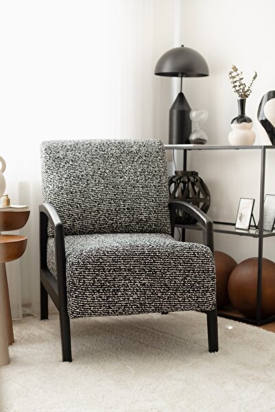 evodeko LUMA Siyah Ahşap Berjer