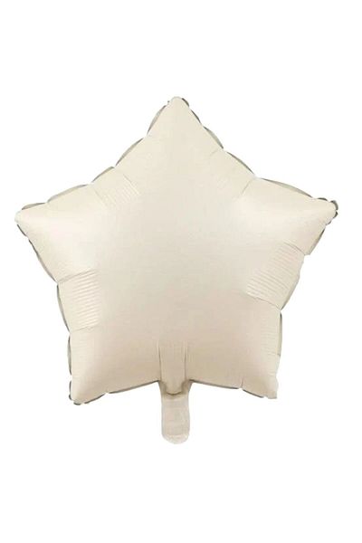 Konsept Sepeti 18Inch Beige Latte Brown Retro Star Shaped Party Balloon Set (with Balloon Headband Gift)