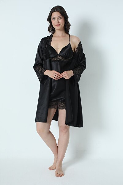 Alissa Women's Black Lace Satin & Boxed 6-Piece Bridal Dowry Set Th.Clvr.8610.Lss