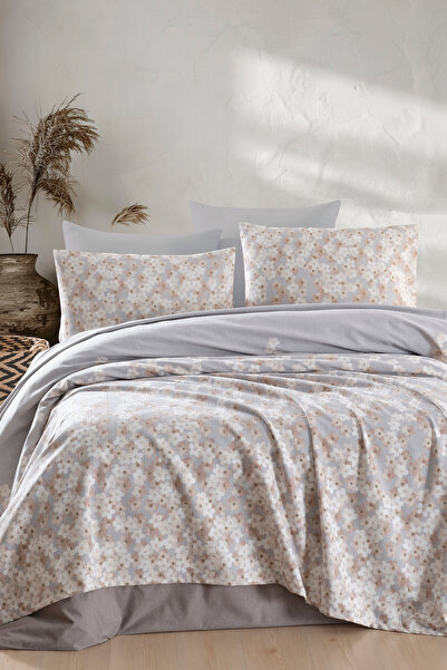 Enlora Home Desenli Pike Örtü Tek Kişilik Piti Yaprak Rose (Pike)