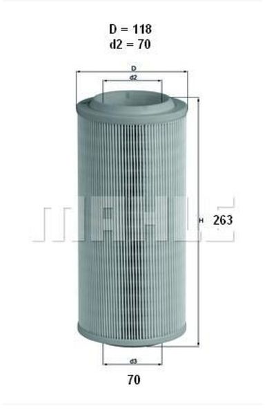 MAHLE فلتر AUDI-VOLKSWAGEN-SEAT LX1595 OEM - هواء 6N0129620-8Z0129607ج