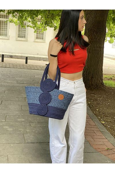 bestiva Дамска чанта от юта Straw Look - чанта за плаж и през рамо