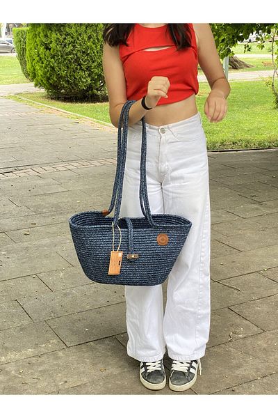 bestiva Дамска чанта от юта Straw Look - чанта за плаж и през рамо