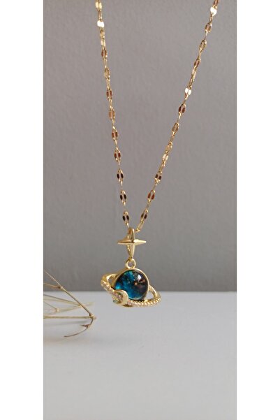 Feride ÇELİK KOLYE GEZEGEN DÜNYA KADIN KOLYE  TREND 316 L ÇELİK VİP KOLYE 45C...