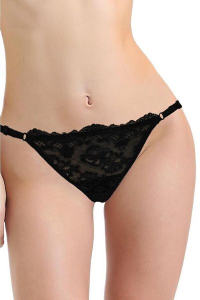 JENSCA Μαύρο Magic Form Lace Edge Elastic εσώρουχο 436