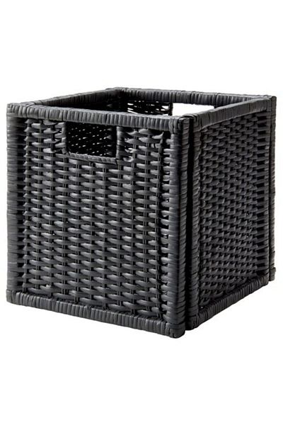 IKEA Rattan Dark Gray Branas Basket 32x34x32 cm