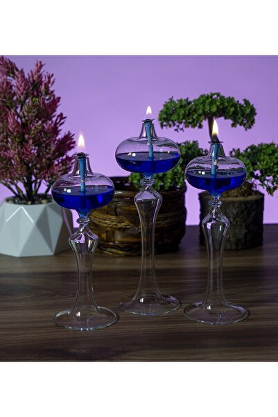 Genel Markalar Dekoratif El Yapımı Hediyelik Elips 3lü Set Cam Kandil [rengi ...