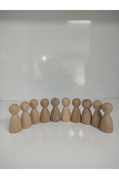 YAHO OYUNCAĞIN DOĞAL HALİ Ahşap Peg Bebek 10'lu