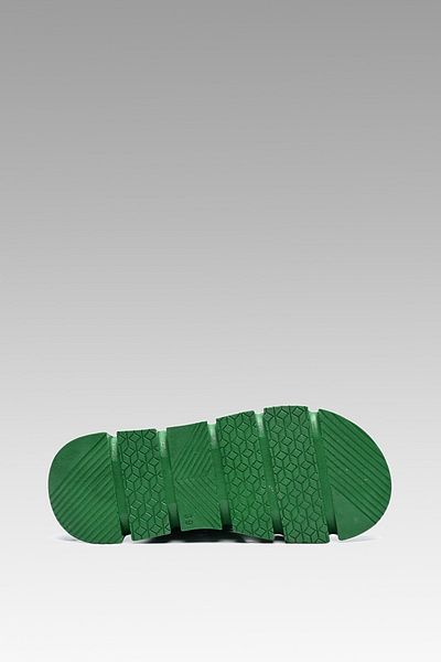 Beyond Women Green Cross-Strap Puff Sandals 5cm Byndcbp01