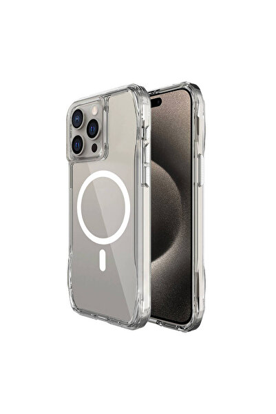 Nezih Case iPhone 15 Pro Max Uyumlu  Kılıf Magsafe Şarj Özellikli Airbagli Şe...