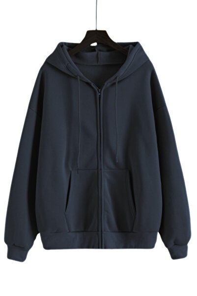 BayBayan سترة صوفية فضفاضة مع جيب بغطاء للرأس للجنسين