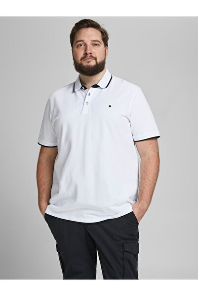 Jack & Jones Plus T-Shirt Büyük Beden Einfarbiges T-Shirt