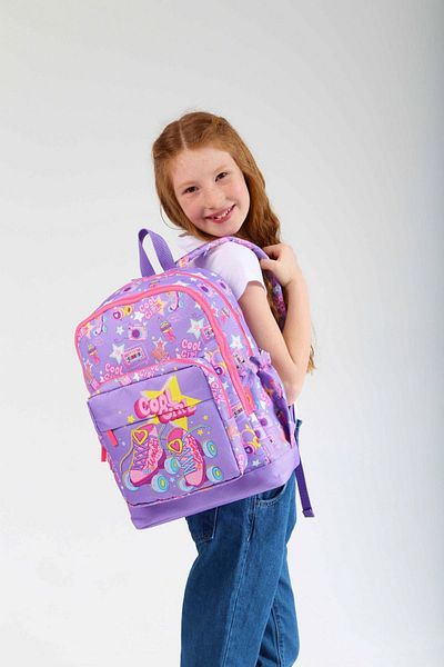 KAUKKO Set rucsac și geantă de prânz pentru școala primară pentru fetiță - Skateboard violet