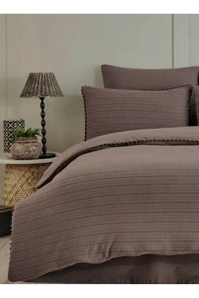 Altınbaşak NEW SEASON EMBROIDERED RUBED SATIN 100% Cotton Double EMBOSS Duvet Cover Tkm 6 Pieces