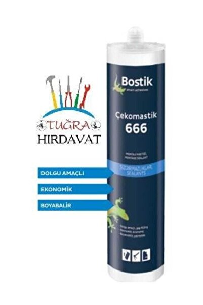 ÇEKOMASTİK 666 Akrilik Montaj Mastiği Beyaz 500 gr