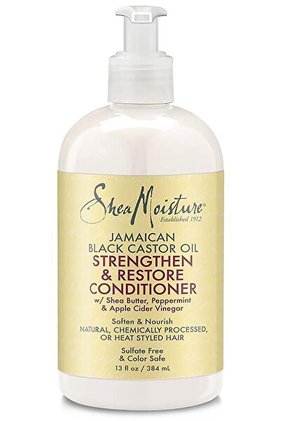 Shea Moisture Balsam de păr cu ulei de ricin negru jamaican, întăritor și reparator, 384 ml