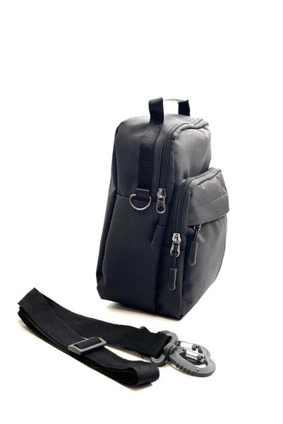 KIRASE Men's Crinkle Fabric Water-Resistant Multi-Compartment Large Hand and Shoulder Bag