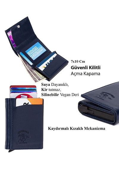 Bürke Unisex Smart Credit Card Holder - Multi-Compartment, Mechanism Leather Wallet