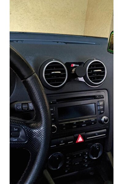 Universal Audi A3 8p Sline (2004-2012)alüminyum Plaka Siyah Mıknatıslı Telefon Tutucu