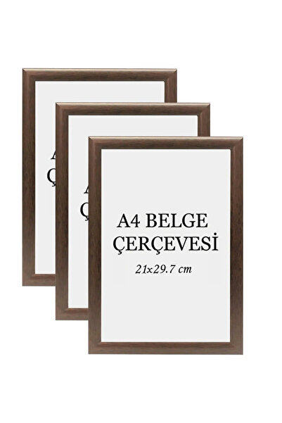 Araste 21x30 (A4) 3 قطع إطار بني (جودة A) موديل PVC Li