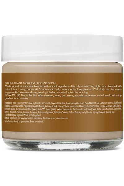 Shea Moisture Night Cream - Honey Content, Skin Tone Equalizer, 57gr