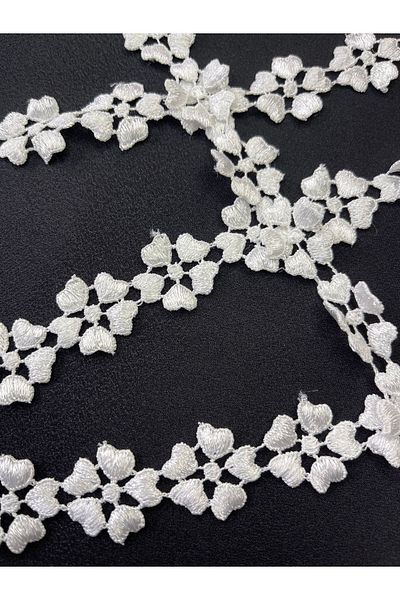 Ozpas White Ribbon Flower - 2cm, Width 2m