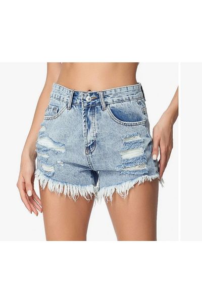 DEEFWEAR Γυναικείο κοντό σορτς με ψηλόμεσο σχέδιο