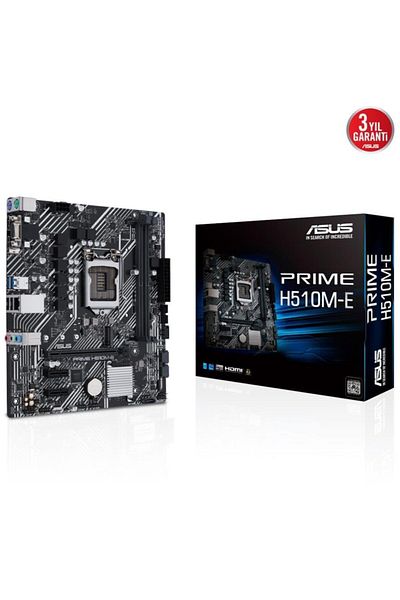 ASUS Prime H510m-e Intel H510 LGA1200 DDR4 3200 DP HDMI VGA M2 Usb3.2 Aura RGB Matx 5x Protecti