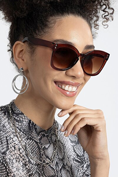 Polo55 Vintage Model Kahverengi Kadın Güneş Gözlüğü