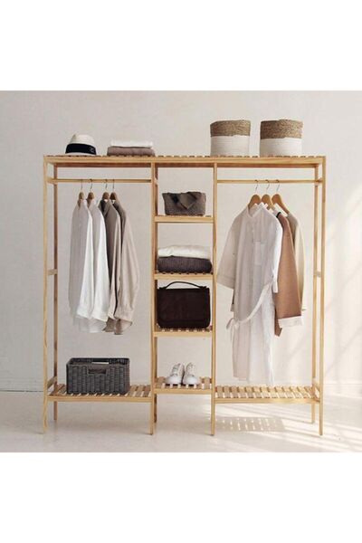 MrtAhşap Askılıklı Gardırop Kayın Ağacından
