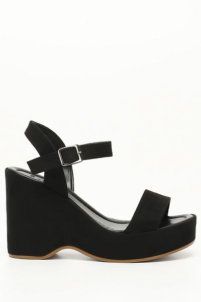 GÖNDERİ(R) Schwarze Damen-Keilsandalen aus Nubukleder 41000